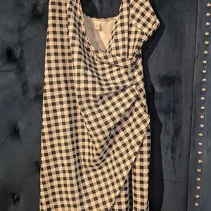 Stylish Black and White Checkered Dress